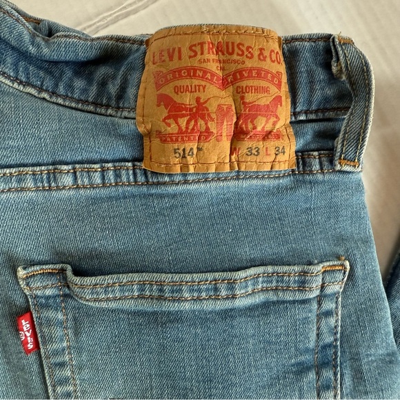 Levi's 514 Light Blue Men's Straight Jeans Size 33X34 - Picture 6 of 7